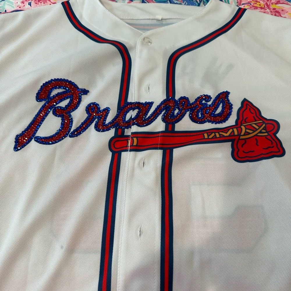 Women’s Morgan Wallen 98’ Braves White Baseball Jersey - Picture 2 of 6